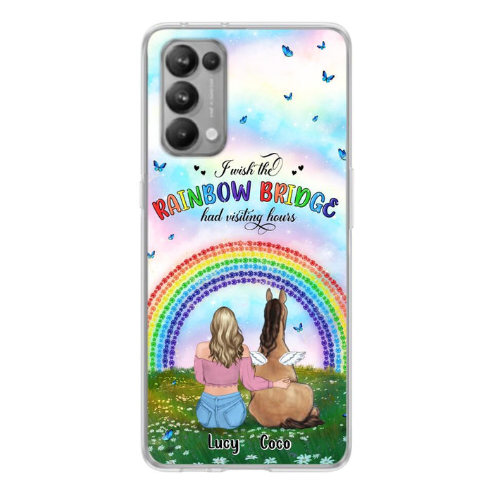 Personalized Horse Memorial Phone Case - Up to 4 Horses - Memorial Gift For Horse Lover - I Wish The Rainbow Bridge Had Visiting Hours - Case For Xiaomi, Oppo And Huawei