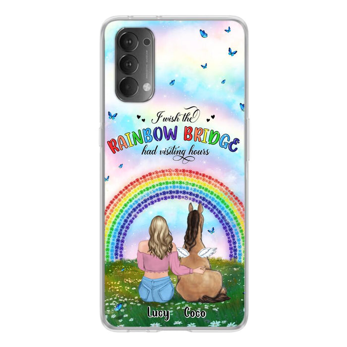 Personalized Horse Memorial Phone Case - Up to 4 Horses - Memorial Gift For Horse Lover - I Wish The Rainbow Bridge Had Visiting Hours - Case For Xiaomi, Oppo And Huawei