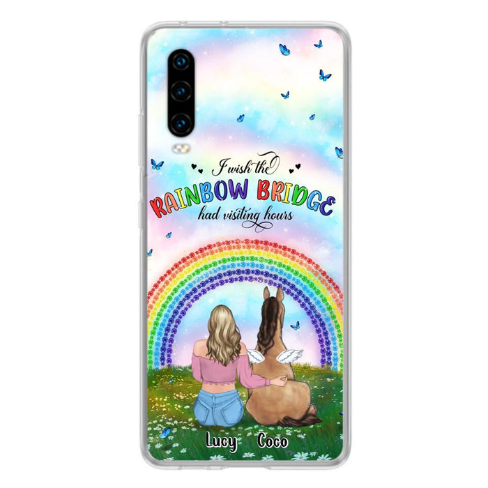 Personalized Horse Memorial Phone Case - Up to 4 Horses - Memorial Gift For Horse Lover - I Wish The Rainbow Bridge Had Visiting Hours - Case For Xiaomi, Oppo And Huawei