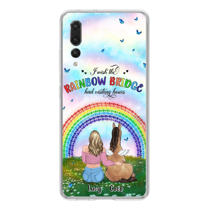 Personalized Horse Memorial Phone Case - Up to 4 Horses - Memorial Gift For Horse Lover - I Wish The Rainbow Bridge Had Visiting Hours - Case For Xiaomi, Oppo And Huawei