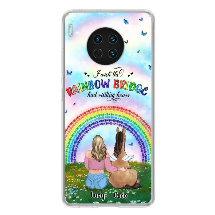 Personalized Horse Memorial Phone Case - Up to 4 Horses - Memorial Gift For Horse Lover - I Wish The Rainbow Bridge Had Visiting Hours - Case For Xiaomi, Oppo And Huawei