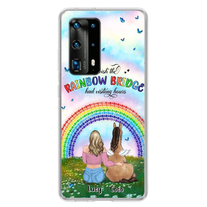 Personalized Horse Memorial Phone Case - Up to 4 Horses - Memorial Gift For Horse Lover - I Wish The Rainbow Bridge Had Visiting Hours - Case For Xiaomi, Oppo And Huawei