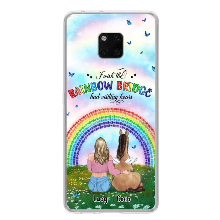 Personalized Horse Memorial Phone Case - Up to 4 Horses - Memorial Gift For Horse Lover - I Wish The Rainbow Bridge Had Visiting Hours - Case For Xiaomi, Oppo And Huawei