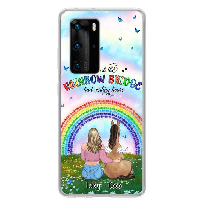 Personalized Horse Memorial Phone Case - Up to 4 Horses - Memorial Gift For Horse Lover - I Wish The Rainbow Bridge Had Visiting Hours - Case For Xiaomi, Oppo And Huawei