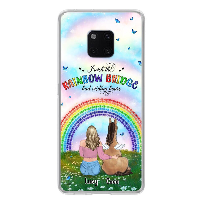 Personalized Horse Memorial Phone Case - Up to 4 Horses - Memorial Gift For Horse Lover - I Wish The Rainbow Bridge Had Visiting Hours - Case For Xiaomi, Oppo And Huawei