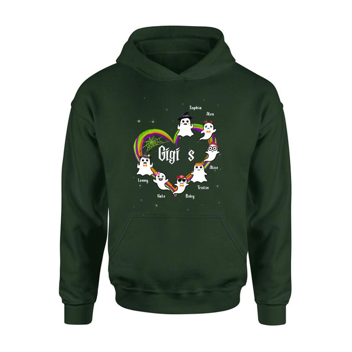 Personalized Grandma & Grandkids Ghost T-shirt/Long Sleeve/Sweatshirt/Hoodie - Up to 7 Grandkids - Halloween Gift for Grandma