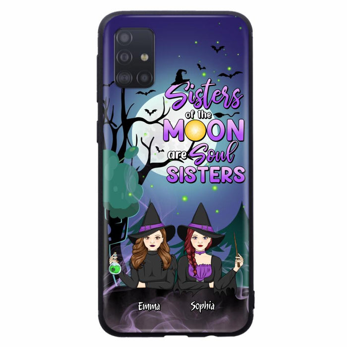 Custom Personalized Witches Phone Case for iPhone/ Samsung - Gift Idea For Halloween/ Friends with up to 4 Witches - Sisters Of The Moon Are Soul Sisters