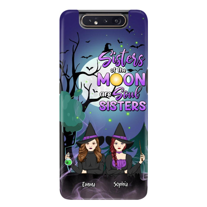 Custom Personalized Witches Phone Case for iPhone/ Samsung - Gift Idea For Halloween/ Friends with up to 4 Witches - Sisters Of The Moon Are Soul Sisters
