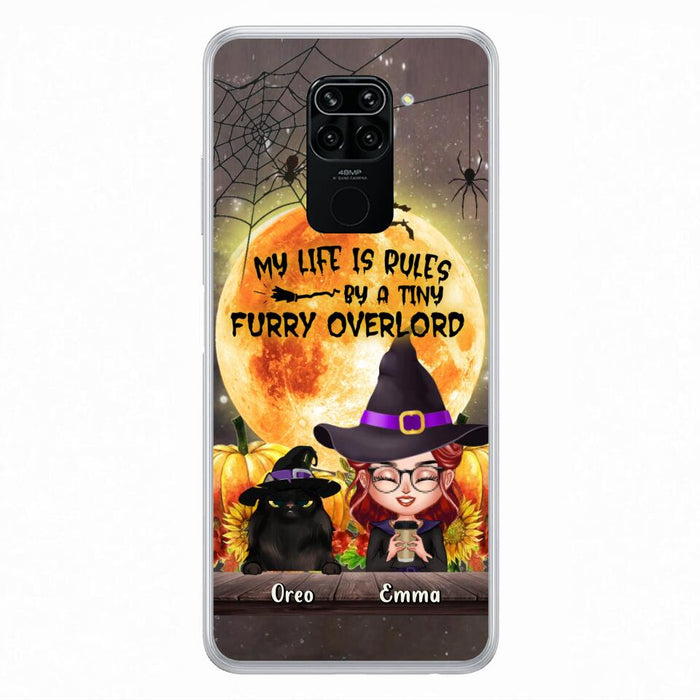 Personalized Cat Witch Phone Case - Up to 5 Cats - Halloween Gift Idea For Cat Lovers - My Life Is Ruled By A Tiny Furry Overlord - Case For Xiaomi, Oppo And Huawei