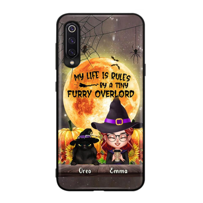 Personalized Cat Witch Phone Case - Up to 5 Cats - Halloween Gift Idea For Cat Lovers - My Life Is Ruled By A Tiny Furry Overlord - Case For Xiaomi, Oppo And Huawei