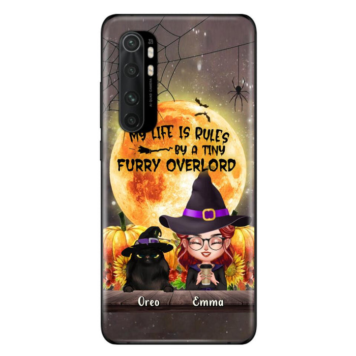 Personalized Cat Witch Phone Case - Up to 5 Cats - Halloween Gift Idea For Cat Lovers - My Life Is Ruled By A Tiny Furry Overlord - Case For Xiaomi, Oppo And Huawei