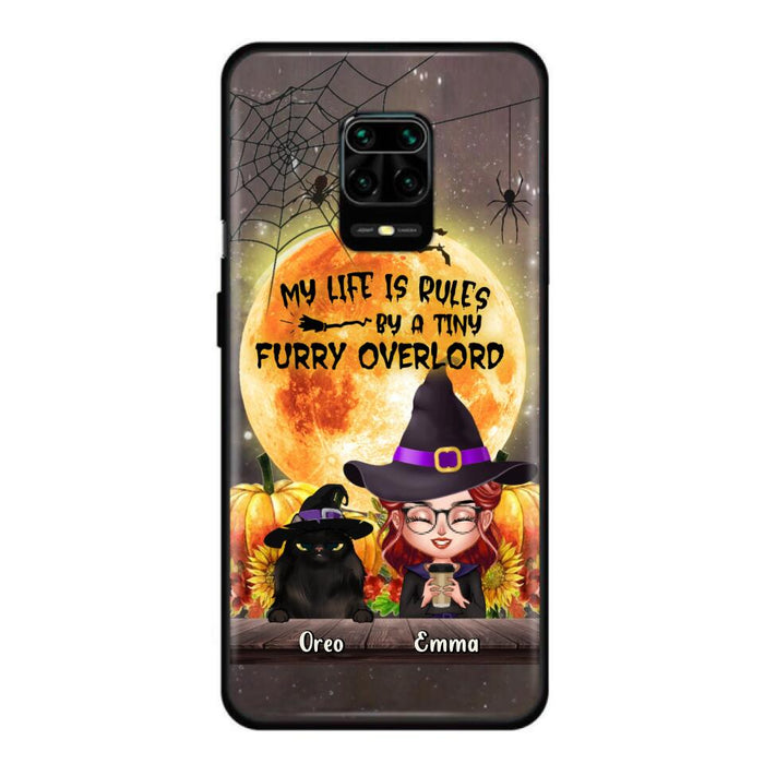 Personalized Cat Witch Phone Case - Up to 5 Cats - Halloween Gift Idea For Cat Lovers - My Life Is Ruled By A Tiny Furry Overlord - Case For Xiaomi, Oppo And Huawei