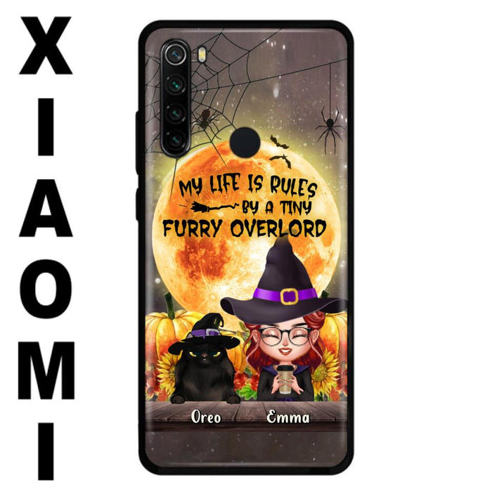 Personalized Cat Witch Phone Case - Up to 5 Cats - Halloween Gift Idea For Cat Lovers - My Life Is Ruled By A Tiny Furry Overlord - Case For Xiaomi, Oppo And Huawei