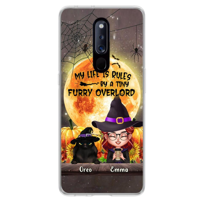 Personalized Cat Witch Phone Case - Up to 5 Cats - Halloween Gift Idea For Cat Lovers - My Life Is Ruled By A Tiny Furry Overlord - Case For Xiaomi, Oppo And Huawei