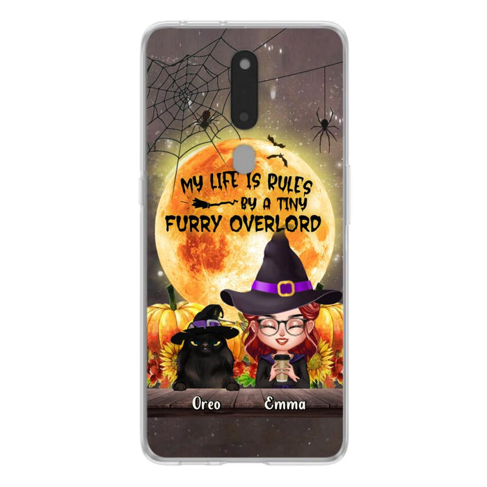 Personalized Cat Witch Phone Case - Up to 5 Cats - Halloween Gift Idea For Cat Lovers - My Life Is Ruled By A Tiny Furry Overlord - Case For Xiaomi, Oppo And Huawei