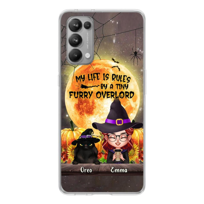 Personalized Cat Witch Phone Case - Up to 5 Cats - Halloween Gift Idea For Cat Lovers - My Life Is Ruled By A Tiny Furry Overlord - Case For Xiaomi, Oppo And Huawei