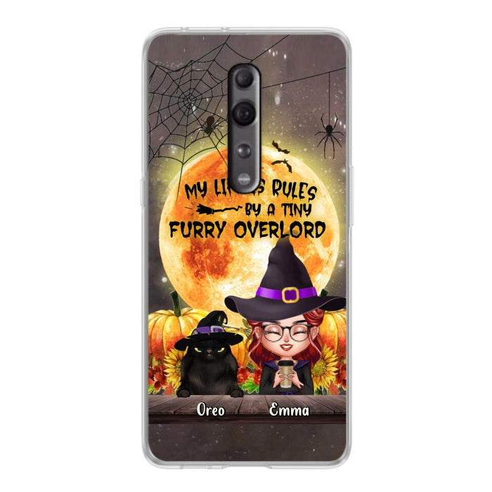 Personalized Cat Witch Phone Case - Up to 5 Cats - Halloween Gift Idea For Cat Lovers - My Life Is Ruled By A Tiny Furry Overlord - Case For Xiaomi, Oppo And Huawei