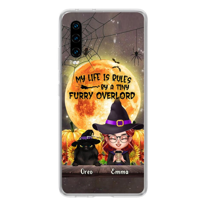 Personalized Cat Witch Phone Case - Up to 5 Cats - Halloween Gift Idea For Cat Lovers - My Life Is Ruled By A Tiny Furry Overlord - Case For Xiaomi, Oppo And Huawei
