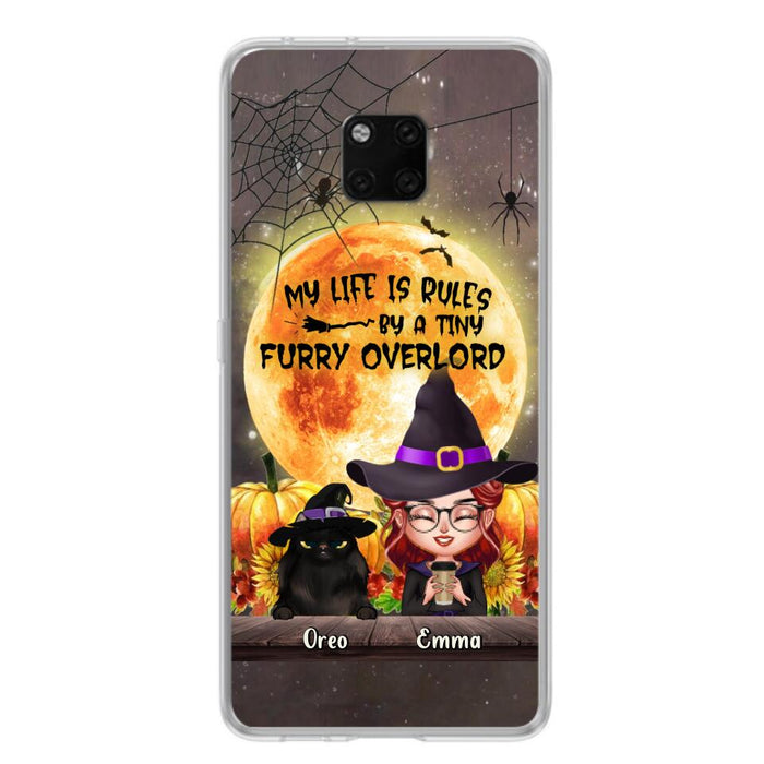 Personalized Cat Witch Phone Case - Up to 5 Cats - Halloween Gift Idea For Cat Lovers - My Life Is Ruled By A Tiny Furry Overlord - Case For Xiaomi, Oppo And Huawei