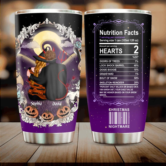 Personalized Couple Nightmare Before Christmas Tumbler - Halloween Gift For Couple