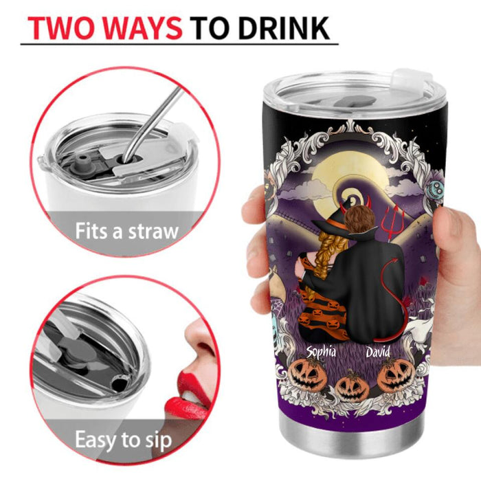 Personalized Couple Nightmare Before Christmas Tumbler - Halloween Gift For Couple