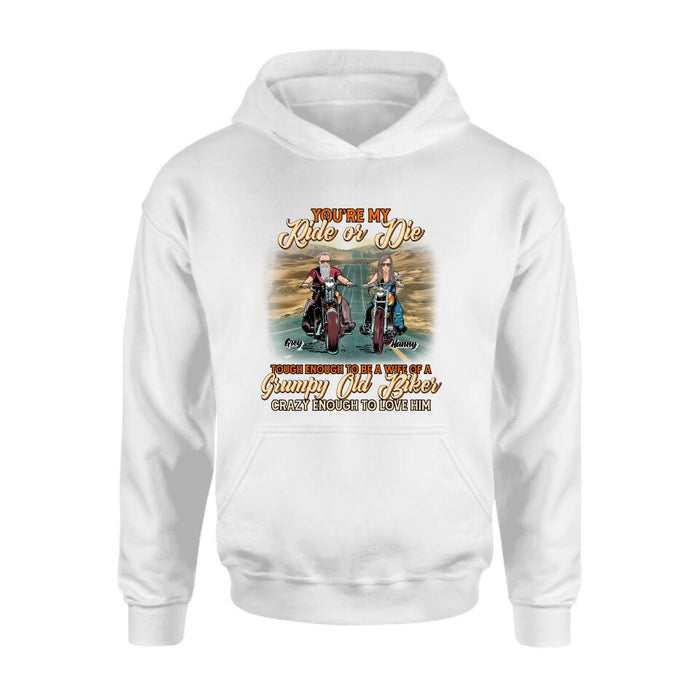 Personalized Couple Biker Shirt/Pullover Hoodie - Gift Idea For Couple/Biker - You're My Ride Or Die