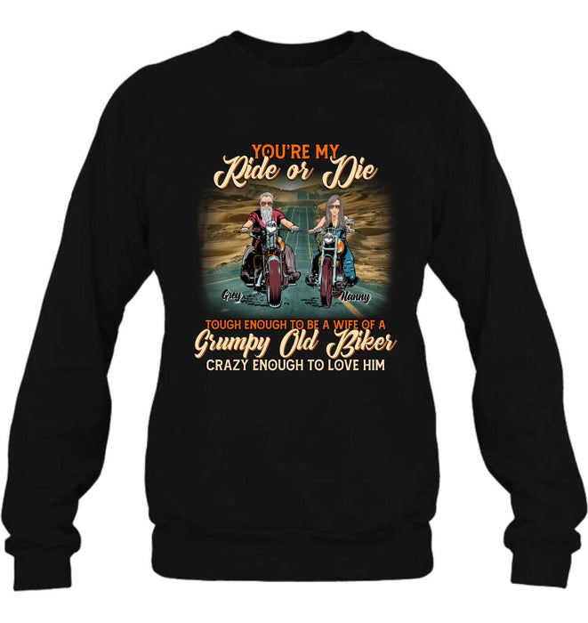 Personalized Couple Biker Shirt/Pullover Hoodie - Gift Idea For Couple/Biker - You're My Ride Or Die