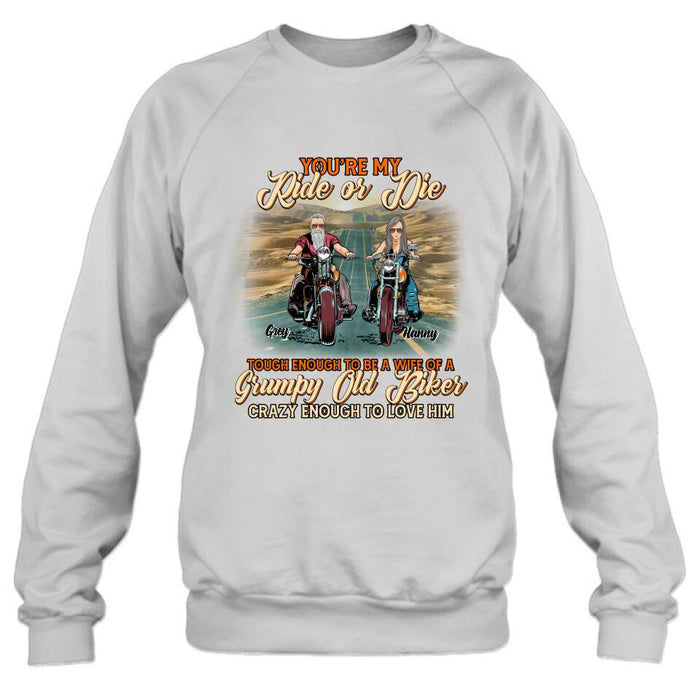 Personalized Couple Biker Shirt/Pullover Hoodie - Gift Idea For Couple/Biker - You're My Ride Or Die
