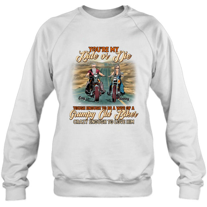 Personalized Couple Biker Shirt/Pullover Hoodie - Gift Idea For Couple/Biker - You're My Ride Or Die