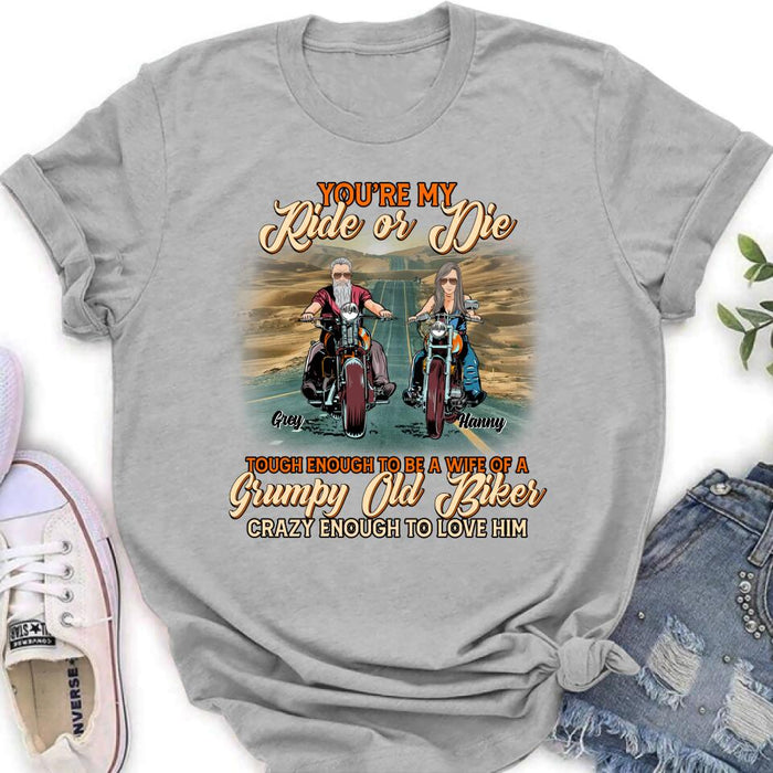 Personalized Couple Biker Shirt/Pullover Hoodie - Gift Idea For Couple/Biker - You're My Ride Or Die