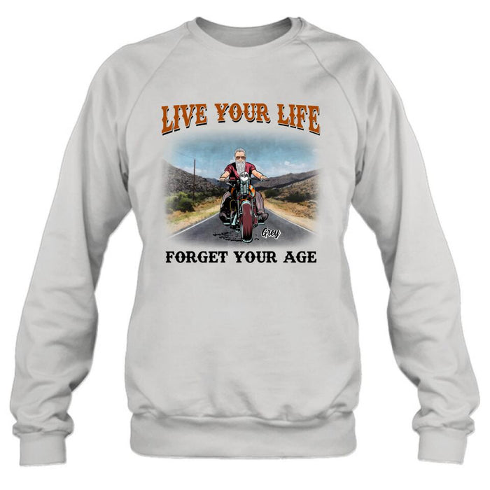 Personalized Biker Shirt - Gift Idea For Biker - Live Your Life Forget Your Age