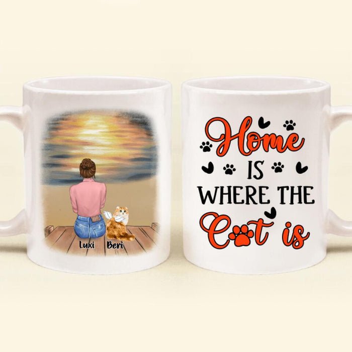 Personalized Cat Mom Coffee Mug - Up to 5 Cats - Gift Idea For Cat Lover - Cat Mama Life Is Purrfect