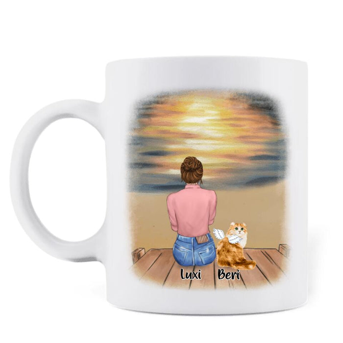 Personalized Cat Mom Coffee Mug - Up to 5 Cats - Gift Idea For Cat Lover - Cat Mama Life Is Purrfect