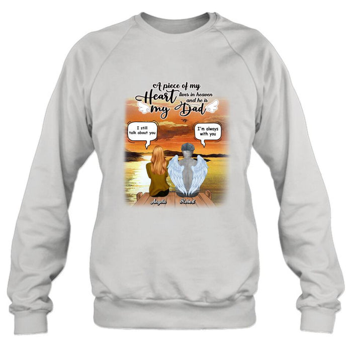 Custom Personalized Memorial Dad Shirt - Gift Idea For Father's Day - My Dad Was So Amazing God Made Him An Angel