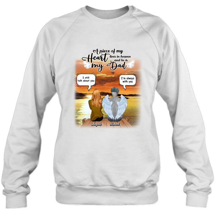 Custom Personalized Memorial Dad Shirt - Gift Idea For Father's Day - My Dad Was So Amazing God Made Him An Angel