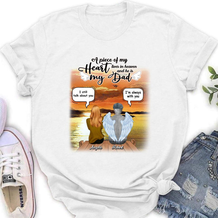 Custom Personalized Memorial Dad Shirt - Gift Idea For Father's Day - My Dad Was So Amazing God Made Him An Angel