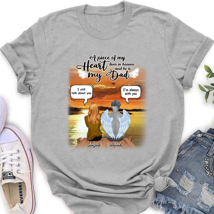 Custom Personalized Memorial Dad Shirt - Gift Idea For Father's Day - My Dad Was So Amazing God Made Him An Angel