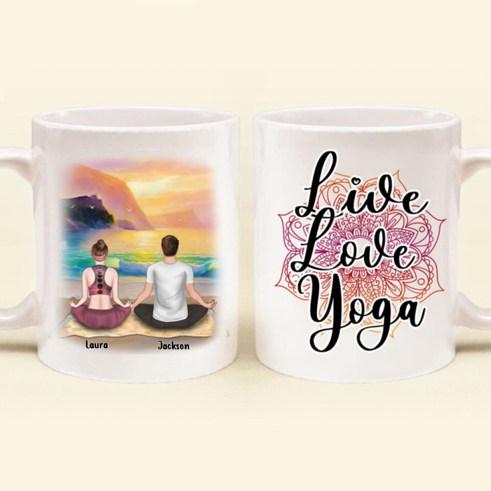 Personalized Meditation Coffee Mug - Best Gift For Couple - Live Love Yoga - 5UQGG2