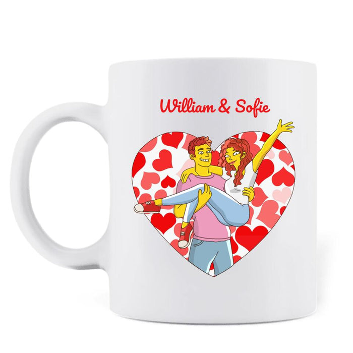 Personalized Couple Valentine Coffee Mug - Valentine's Day Gift For Couple - Husband & Wife Annoying Each Other For 15 Years And Still Going Strong