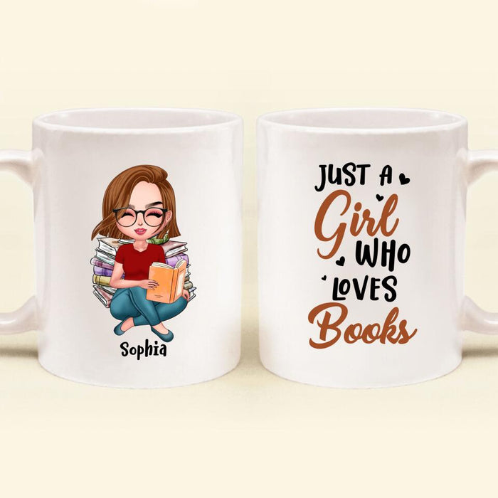 Personalized Just A Girl Who Loves Books Coffee Mug - Gift Idea For Books Lover