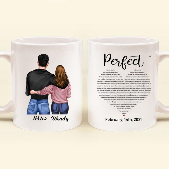 Personalized Perfect Heart Couple Coffee Mug - Valentine's Day Gift Idea For Couple