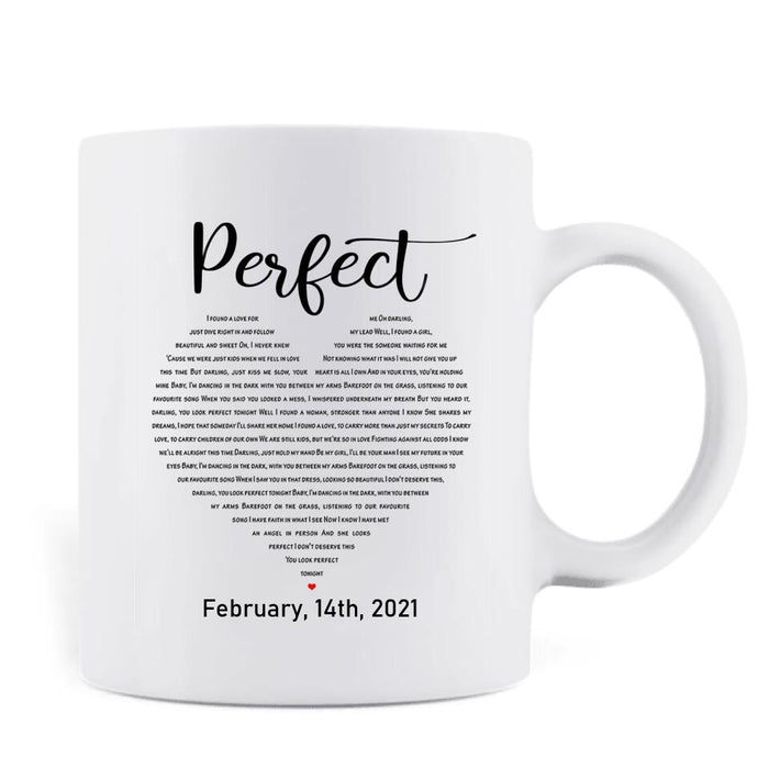 Personalized Perfect Heart Couple Coffee Mug - Valentine's Day Gift Idea For Couple