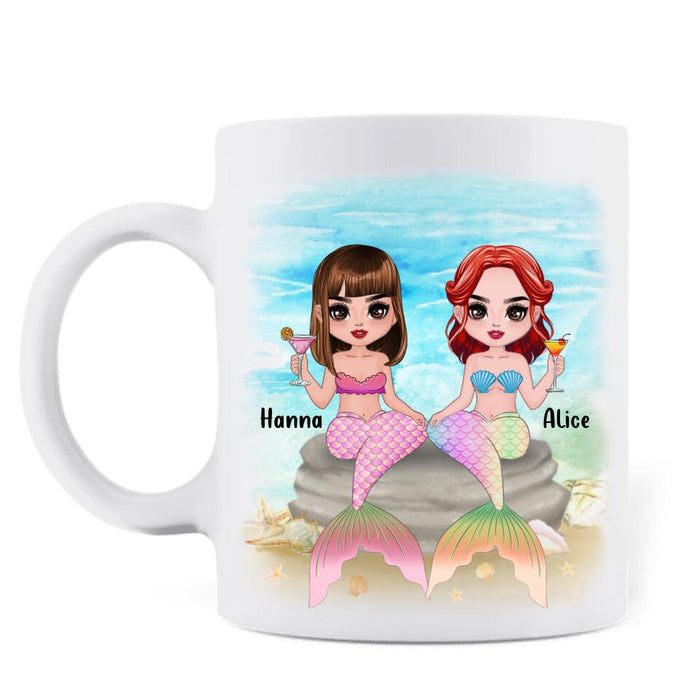 Personalized Mermaid Friends Coffee Mug - Gift Idea For Mermaid Lover - Salty lil' Beaches