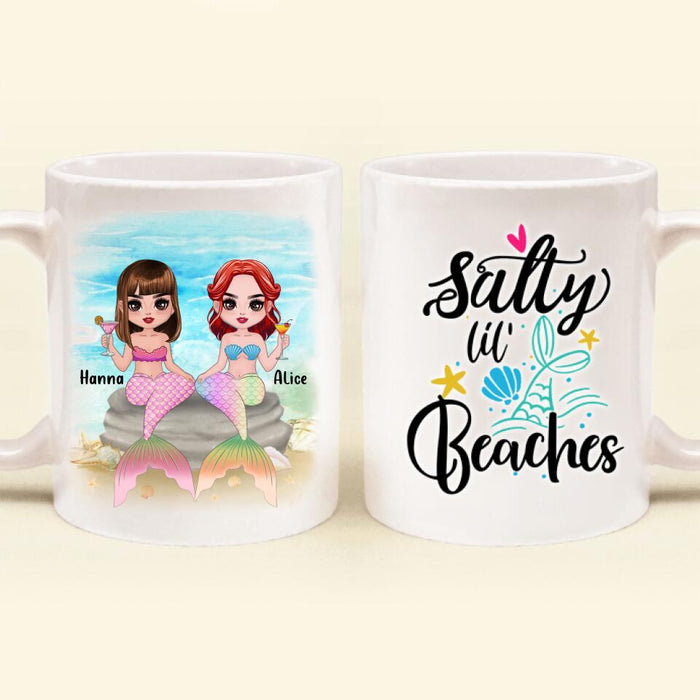 Personalized Mermaid Friends Coffee Mug - Gift Idea For Mermaid Lover - Salty lil' Beaches