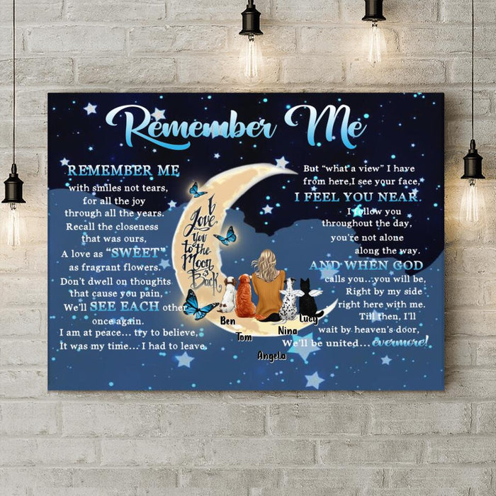 Personalized Memorial Canvas - Up to 4 Pets - Best Gift For Dog/Cat Lovers - Remember Me