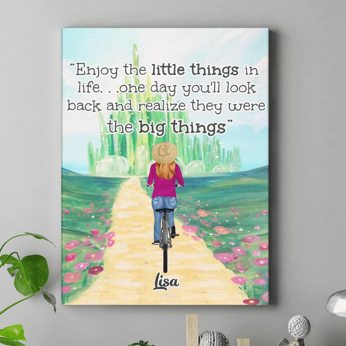 Personalized Bicycle Canvas - Up to 4 People - Best Gift For Family/Bicycle Lovers - Life Is Like Riding A Bicycle