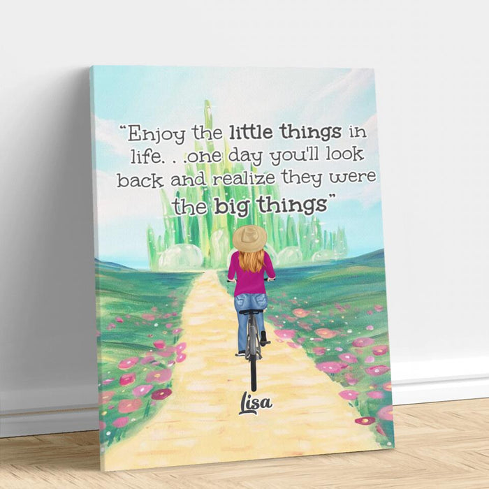 Personalized Bicycle Canvas - Up to 4 People - Best Gift For Family/Bicycle Lovers - Life Is Like Riding A Bicycle