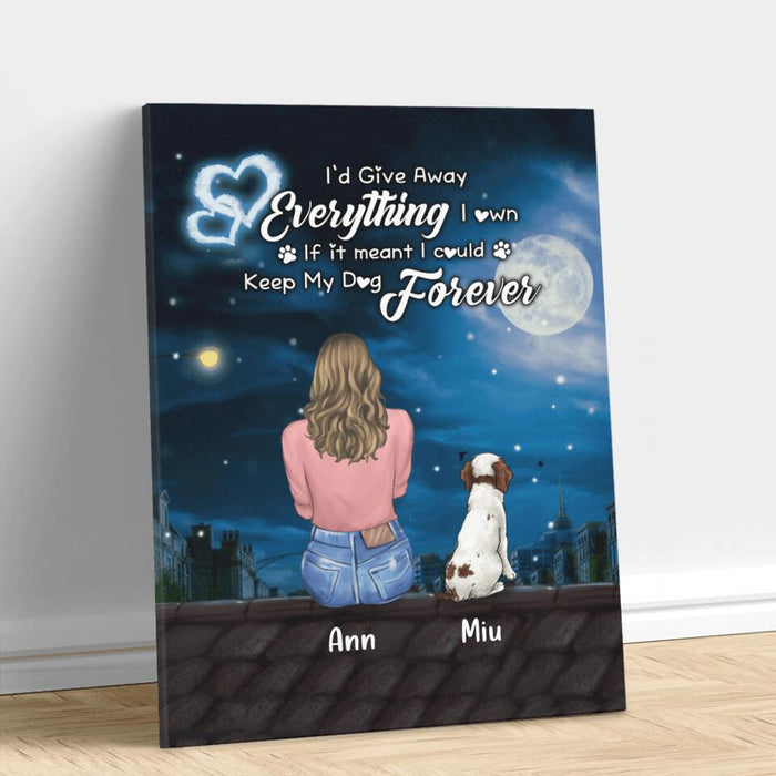 Personalized Dog Mom Vertical Canvas - Gift Idea For Dog Lovers With Up To 4 Dogs - Bliss Is A Result Of A Silent Conversation Between Me And My Dogs