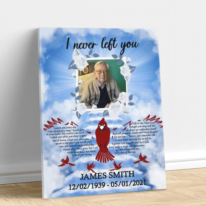 Custom Personalized Memorial Photo Canvas - Memorial Gift Idea For Family - I Never Left You