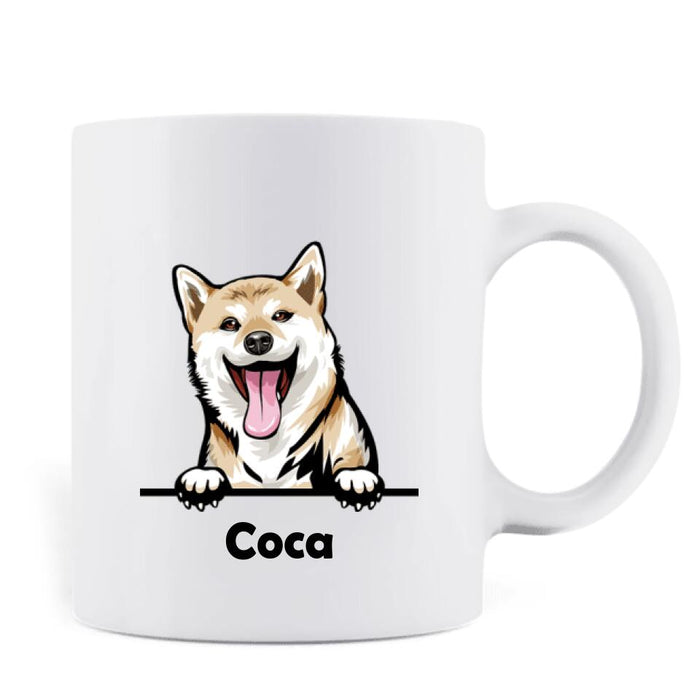 Personalized Coffee Mug - Gift for Couples, Dog Lovers - Up to 5 Dogs - Thanks for loving me almost as much as the dog